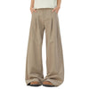 Premium Plain Pleated Seam Drape Wide Fit Stretch Pants