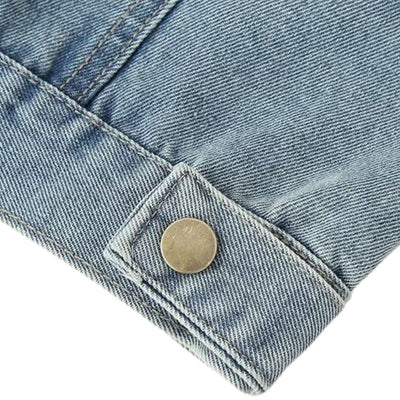 Sleeveless Vintage Wash Denim Trucker Jacket