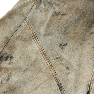 Vintage Mud-Washed Denim Texture Bermuda Shorts