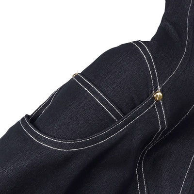 Denim Halterneck Corset Maxi Dress