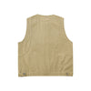 Crew Neck Button-Front Denim Vest