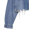 Raw Hem Cropped Ripped Denim Jacket
