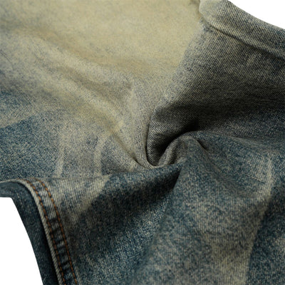 Men's Loose Denim Pants Washed Distressed Vintage Street