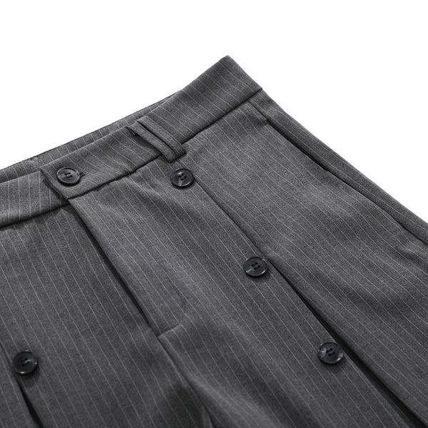 Vintage Pinstripe Wide Leg Cropped Trousers