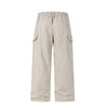 Washed Solid Wide Relaxed Workwear Pants