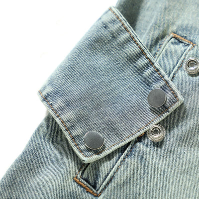 Relaxed Washed Zip-Up Denim Vest
