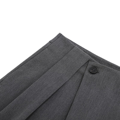 Vintage Asymmetrical Wide Leg Cropped Suit Shorts