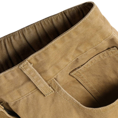 Deconstructed Washed Solid Pleated Panel Multi-Pocket Cargo Pants