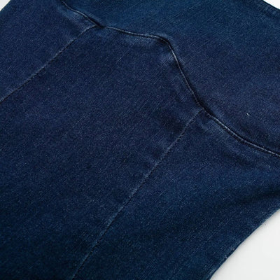 Split U Neck Denim Cami Maxi Dress