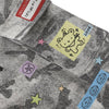 Washed Camo Graffiti Bear Patch Relaxed Wide-Leg Utility Bermuda Shorts