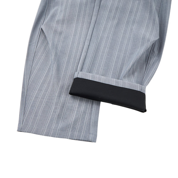 Vintage American Stripe Wide-Leg Curved Trousers