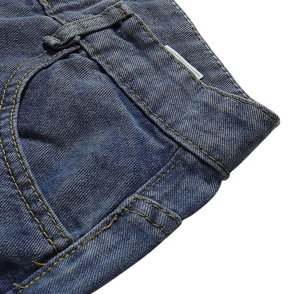 Vintage Washed Baggy Straight-Leg Denim Jeans