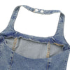 Halter Neck Fitted Bodycon Denim Mini Dress