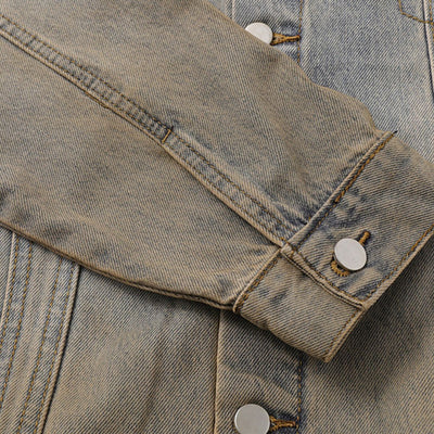 Stand-collar Washed Vintage Loose Denim Jacket