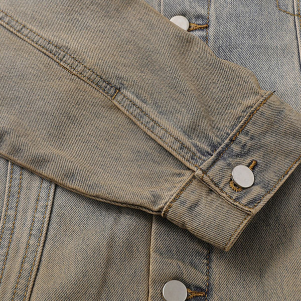 Stand-collar Washed Vintage Loose Denim Jacket