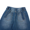 Retro Washed Denim Wide-Leg Bermuda Short