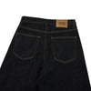 Raw Yellow-Stitch Wide-Leg Curved Baggy Denim Pants