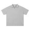 Retro Distressed Waffle Vintage Wash Polo T-Shirt