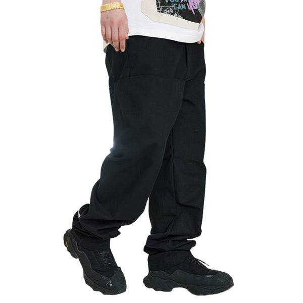 Solid Embroidered Relaxed Straight Leg Jeans