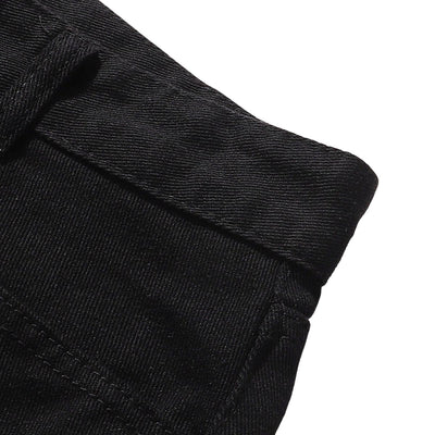 Contrast Stitch Utility Denim Shorts