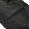 Men's Distressed Washed Denim Cargo Pants Wide Leg Unique Structured