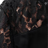 Openwork Lace-Stitching V-Neck Boxy Tee