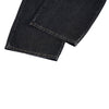 Faded Crackle Wash Baggy Curved Leg Denim Jeans