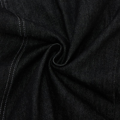 High-Waist A-Line Denim Cropped Shorts