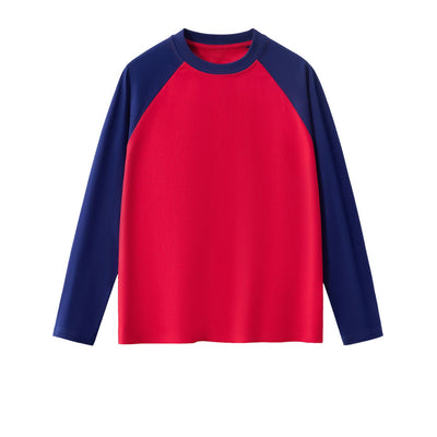 Relaxed Contrasting Colors Raglan Long Sleeve Top 8.1oz