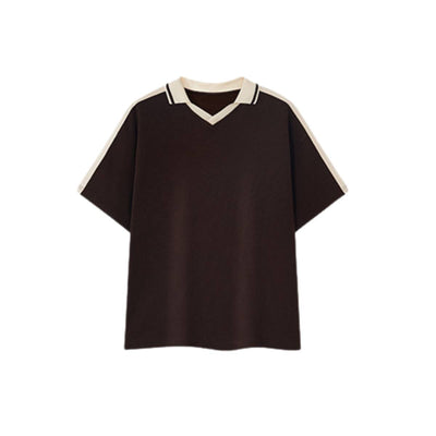 Vintage Waffle Colorblock Boxy Fit Heavyweight Polo T-Shirt