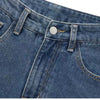Floral Embroidery Washed Denim Shorts