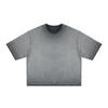 Washed Cotton Boxy Cropped Crew Neck Tee
