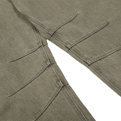 Men's American Street Curved Pants Washed Distressed Loose Wide Leg