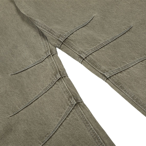 Men's American Street Curved Pants Washed Distressed Loose Wide Leg