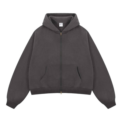 Dual Zipper Fleece Hooded Streetwear Hoodie
