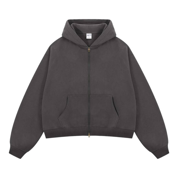 Dual Zipper Fleece Hooded Streetwear Hoodie