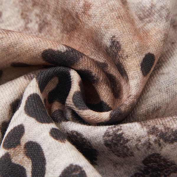 Vintage Streetwear Leopard Pattern Relaxed Fit Zip Hoodie