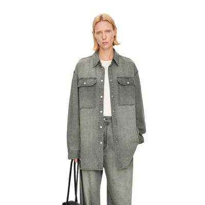 Oversized Vintage Washed Denim Shacket