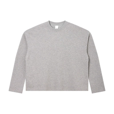 260G Waffle Knit Boxy Long Sleeve Tee