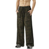 Heavyweight Camouflage Stripe Patchwork Drawstring Straight Leg Sweatpants