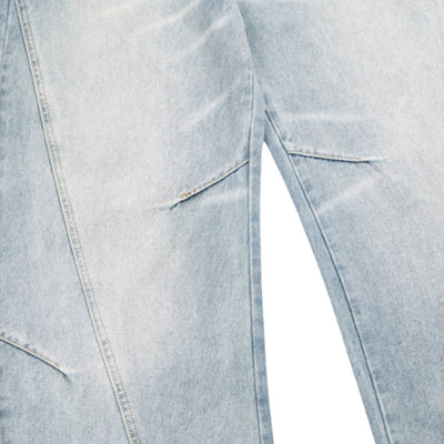 Gradient Washed Whiskered Relaxed Adjustable Hem Pants