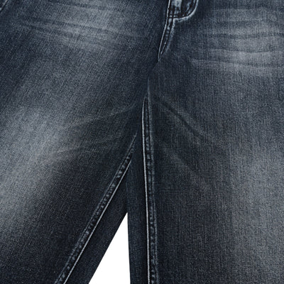 Double-Button Whiskered Wide-Leg Denim Shorts