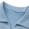 Vintage Snow Washed Waffle Knit V-Neck Polo Tee