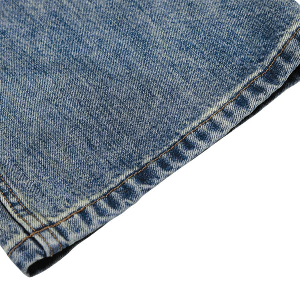 Men's Mid-Rise Straight-Leg Washed Denim Pants – Vintage Casual