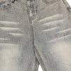 Light Wash Faded Wide-Leg Denim Pants