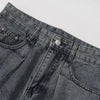 Vintage Wash Wide Leg Denim Jeans