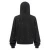 Distressed Paint Splatter Zippered Hoodie