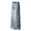 Vintage Washed Utility Cargo Wide-Leg Jeans