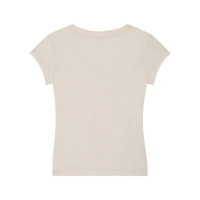 Solid-Color V-Neck Cotton T-Shirt 6.45oz