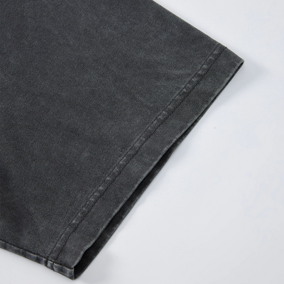 Vintage Washed Oversized Metal Rivet Neckline Tee